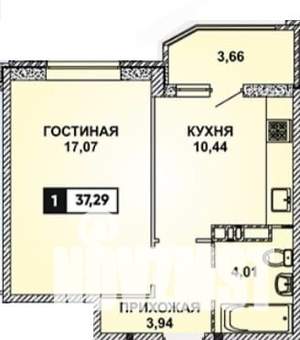 1-к квартира, вторичка, 38м2, 13/20 этаж