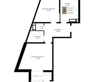 2-к квартира, вторичка, 64м2, 6/21 этаж
