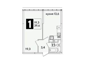 1-к квартира, вторичка, 40м2, 16/16 этаж