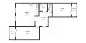 3-к квартира, вторичка, 71м2, 4/16 этаж