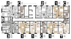 3-к квартира, строящийся дом, 70м2, 6/16 этаж