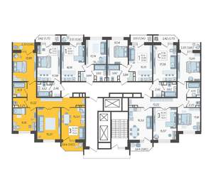 3-к квартира, строящийся дом, 79м2, 16/23 этаж