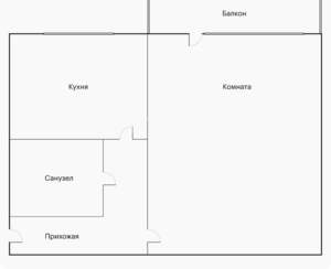 1-к квартира, вторичка, 42м2, 3/5 этаж