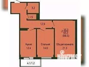 2-к квартира, вторичка, 64м2, 2/9 этаж