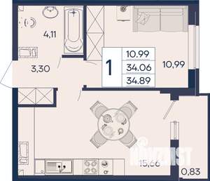 1-к квартира, вторичка, 35м2, 4/18 этаж