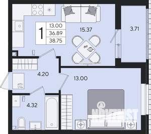 1-к квартира, вторичка, 39м2, 2/8 этаж