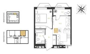 1-к квартира, строящийся дом, 37м2, 7/18 этаж