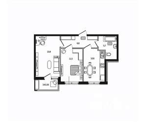 2-к квартира, вторичка, 52м2, 2/9 этаж
