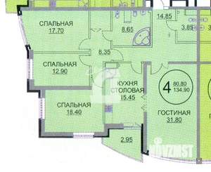 4-к квартира, вторичка, 135м2, 8/22 этаж