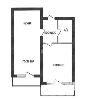 1-к квартира, вторичка, 37м2, 12/16 этаж