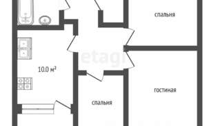 3-к квартира, вторичка, 62м2, 7/16 этаж