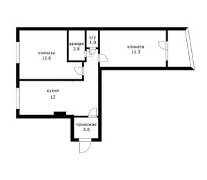 2-к квартира, вторичка, 48м2, 1/10 этаж