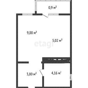 Студия квартира, вторичка, 23м2, 4/16 этаж