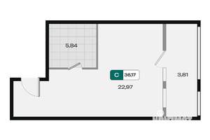 Студия квартира, вторичка, 36м2, 2/18 этаж