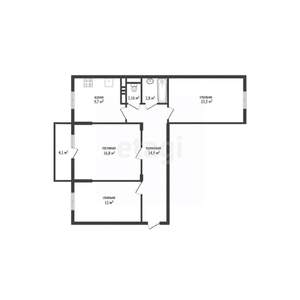 3-к квартира, вторичка, 73м2, 4/16 этаж