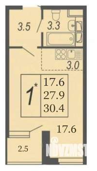 Студия квартира, вторичка, 30м2, 14/19 этаж