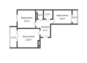 2-к квартира, вторичка, 57м2, 21/24 этаж