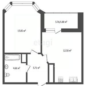 1-к квартира, вторичка, 35м2, 18/19 этаж