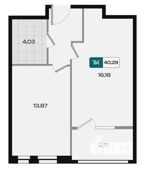 1-к квартира, вторичка, 40м2, 2/18 этаж