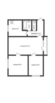 3-к квартира, вторичка, 50м2, 3/5 этаж