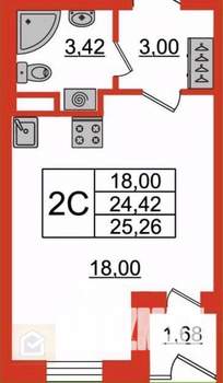 1-к квартира, вторичка, 25м2, 7/10 этаж