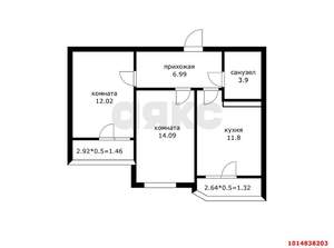 2-к квартира, вторичка, 49м2, 15/18 этаж