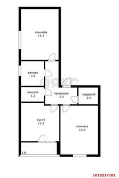 2-к квартира, вторичка, 54м2, 12/12 этаж