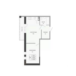 1-к квартира, вторичка, 43м2, 7/17 этаж