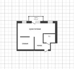 2-к квартира, вторичка, 40м2, 4/4 этаж