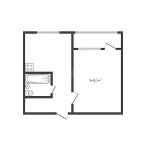 1-к квартира, вторичка, 32м2, 2/12 этаж