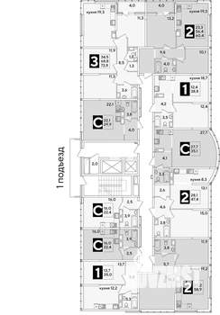 2-к квартира, вторичка, 47м2, 15/16 этаж