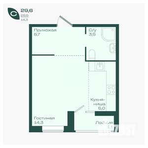 Студия квартира, вторичка, 30м2, 2/18 этаж