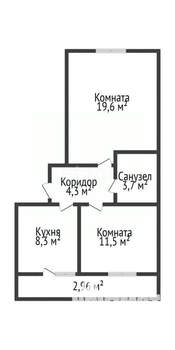 2-к квартира, вторичка, 47м2, 7/9 этаж