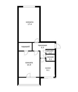 2-к квартира, вторичка, 48м2, 3/5 этаж