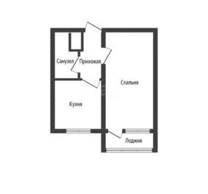1-к квартира, вторичка, 30м2, 5/9 этаж