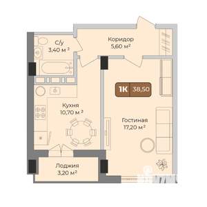 1-к квартира, вторичка, 39м2, 3/9 этаж