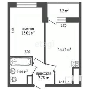 1-к квартира, вторичка, 33м2, 8/25 этаж