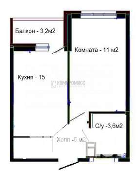1-к квартира, вторичка, 35м2, 10/24 этаж