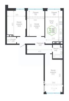 3-к квартира, вторичка, 88м2, 5/24 этаж