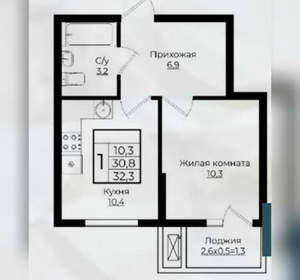 1-к квартира, вторичка, 33м2, 5/19 этаж
