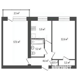 2-к квартира, вторичка, 45м2, 4/5 этаж