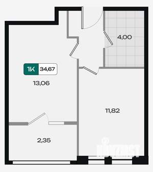 1-к квартира, вторичка, 35м2, 5/18 этаж