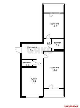 2-к квартира, вторичка, 71м2, 6/16 этаж