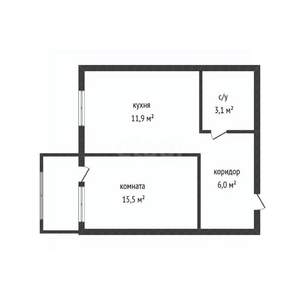 1-к квартира, вторичка, 37м2, 1/6 этаж