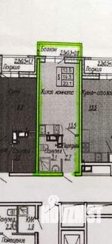 1-к квартира, вторичка, 21м2, 1/19 этаж