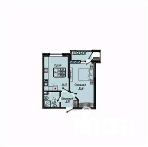 1-к квартира, вторичка, 40м2, 3/9 этаж