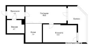 2-к квартира, вторичка, 48м2, 9/24 этаж