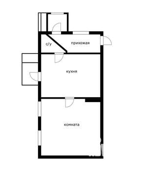 1-к квартира, вторичка, 24м2, 1/1 этаж