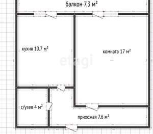 1-к квартира, вторичка, 39м2, 17/19 этаж