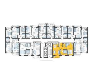 2-к квартира, строящийся дом, 61м2, 20/23 этаж